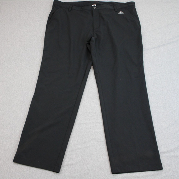 Adidas Golf Pants Mens 40 X 30 Black Flat Front Pockets High-Rise Straight Leg - Picture 1 of 8